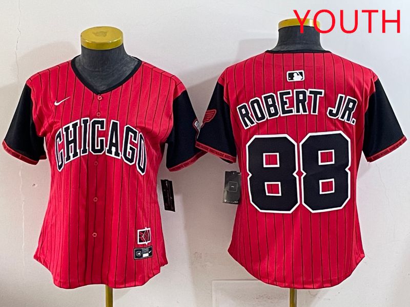 Youth 2025 Chicago White Sox #88 Robert jr Red Joint Name Nike MLB Jersey style 16->youth mlb jersey->Youth Jersey